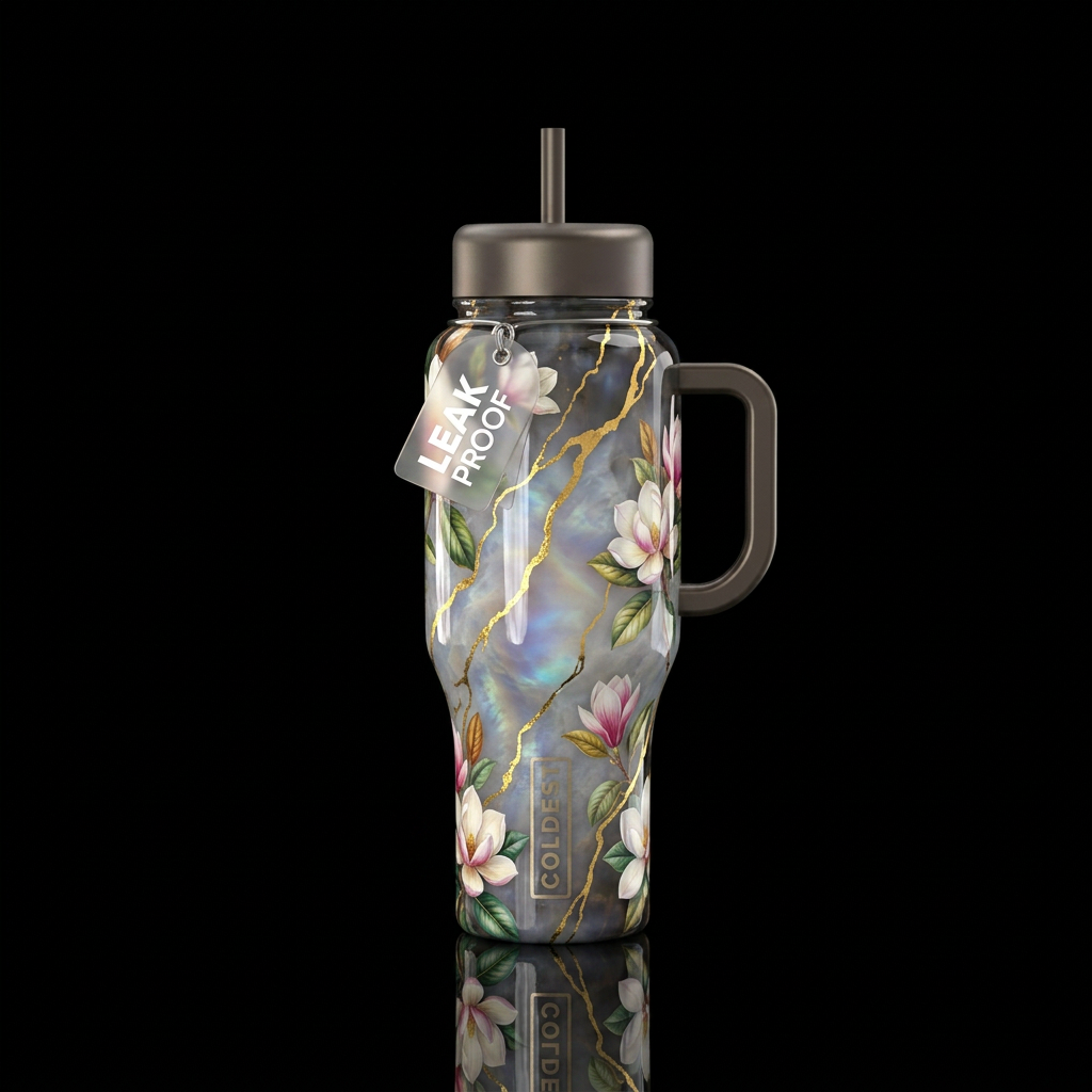Magnolias water bottle design