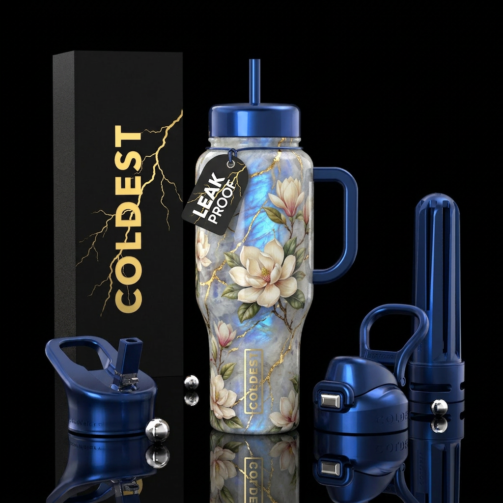 Magnolias water bottle design