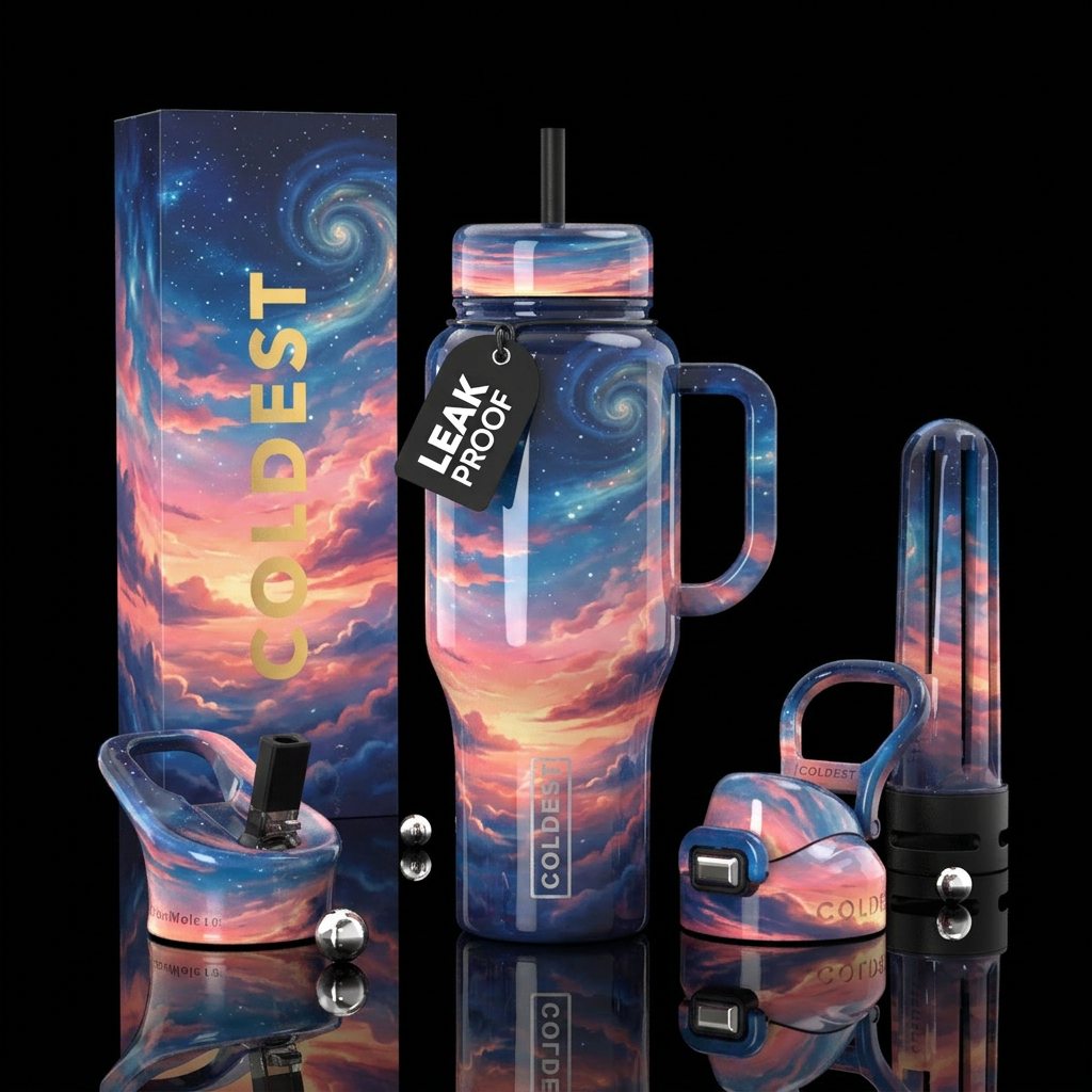 Beautiful sky water bottle design