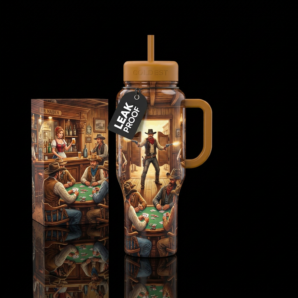 Old western days water bottle design