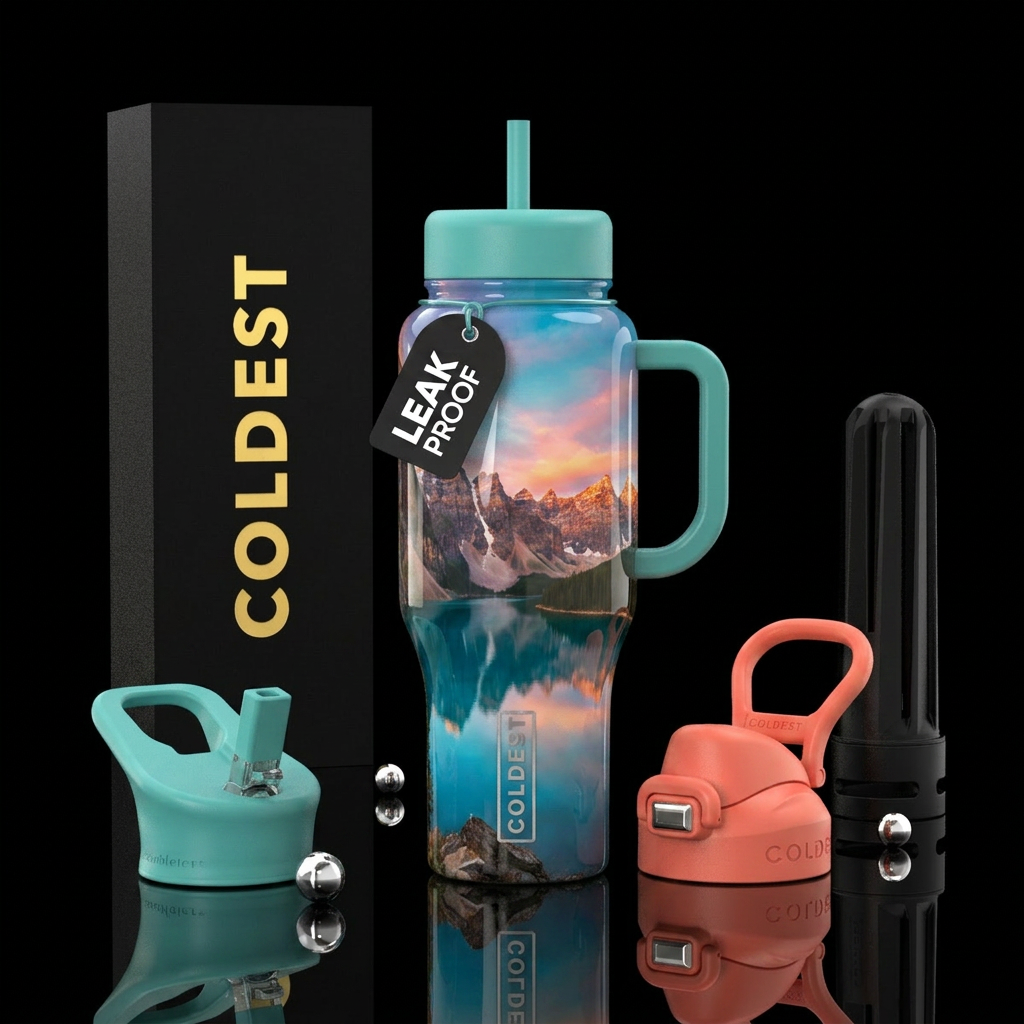 Mountain beauty water bottle design