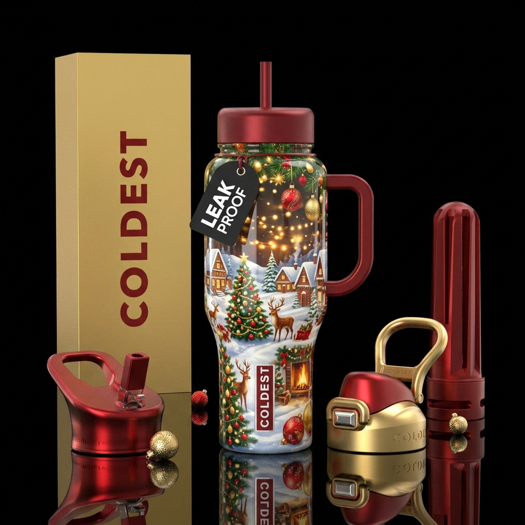 Christmas magic water bottle design