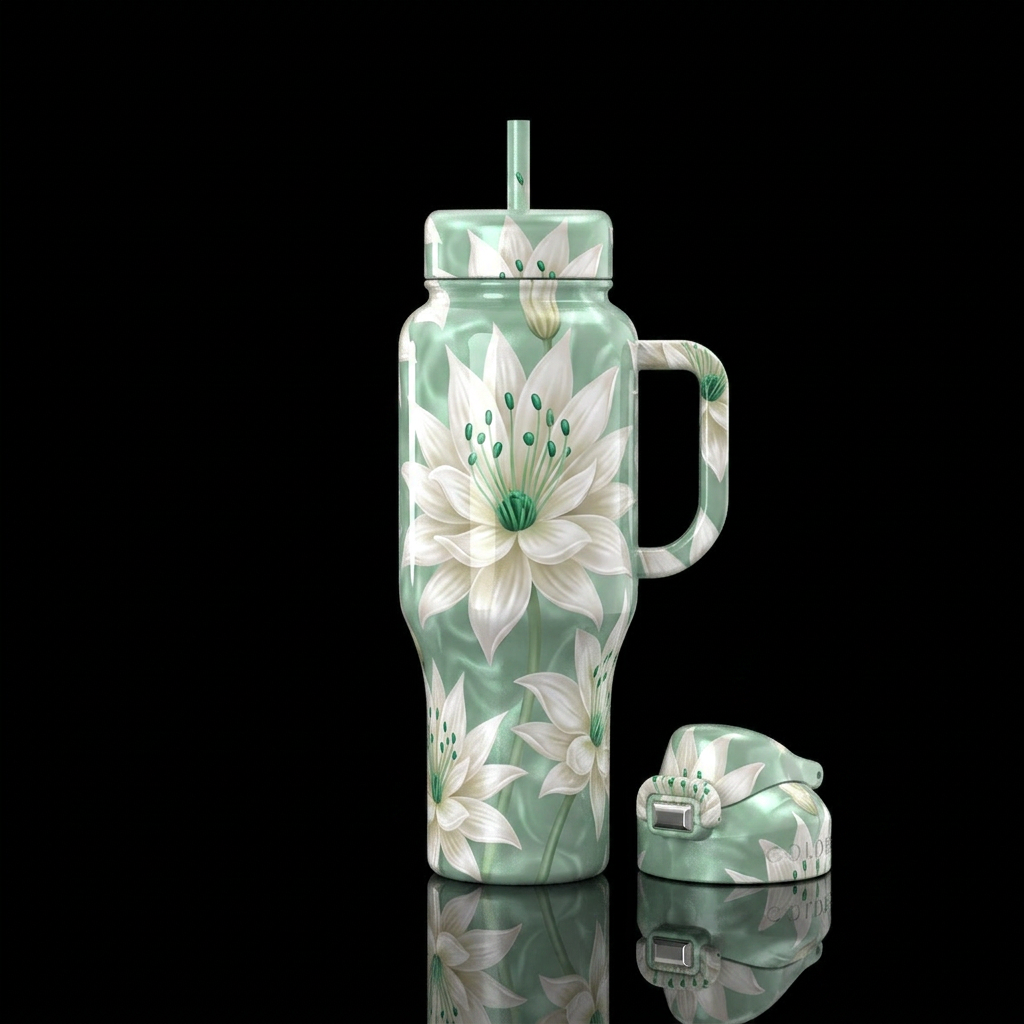 Beautiful flowers water bottle design