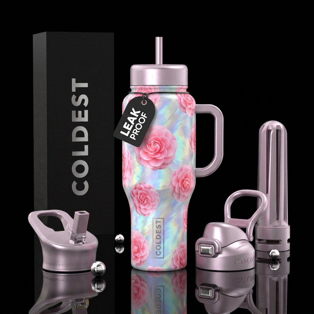 Pretty in pink water bottle design