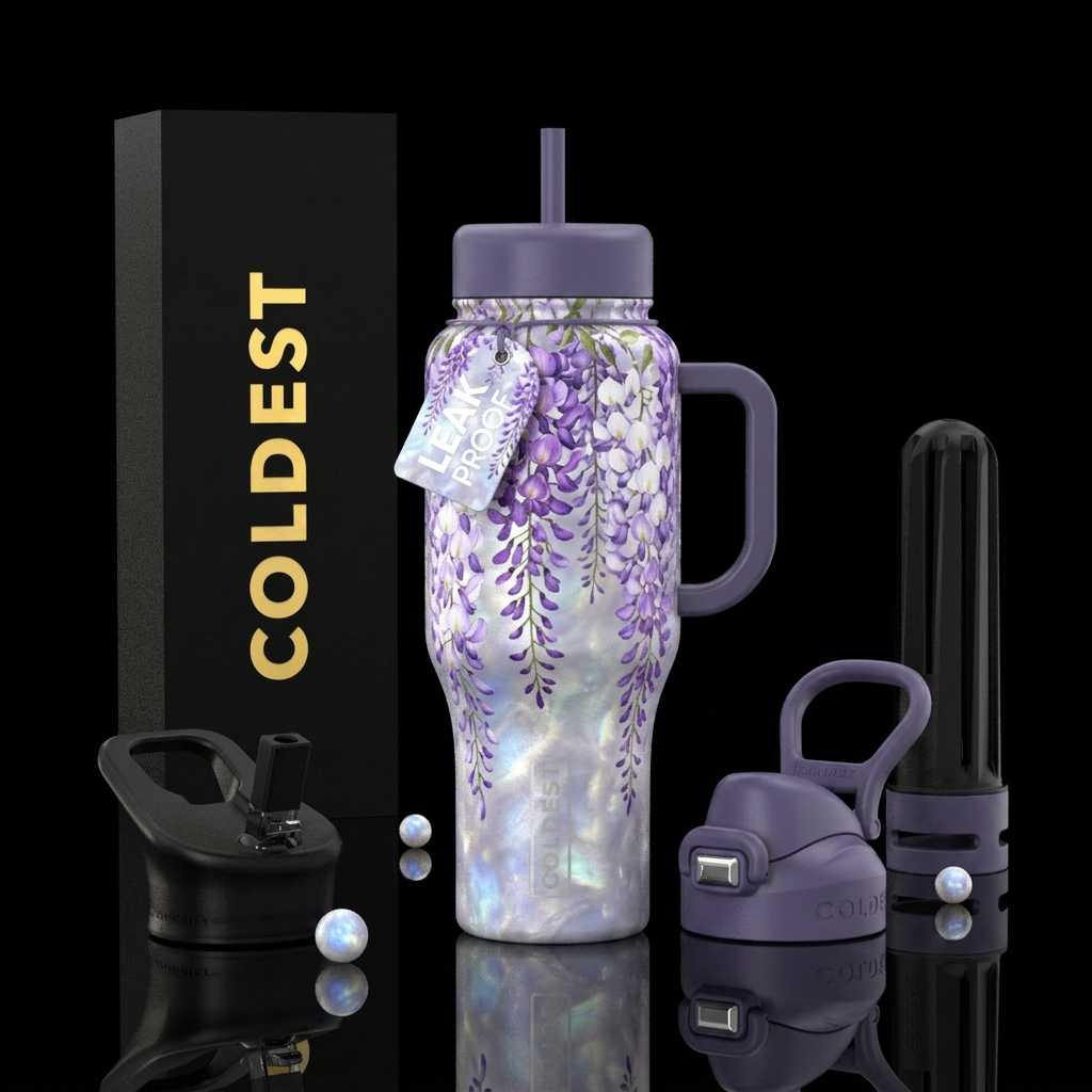 wistful wisteria water bottle design