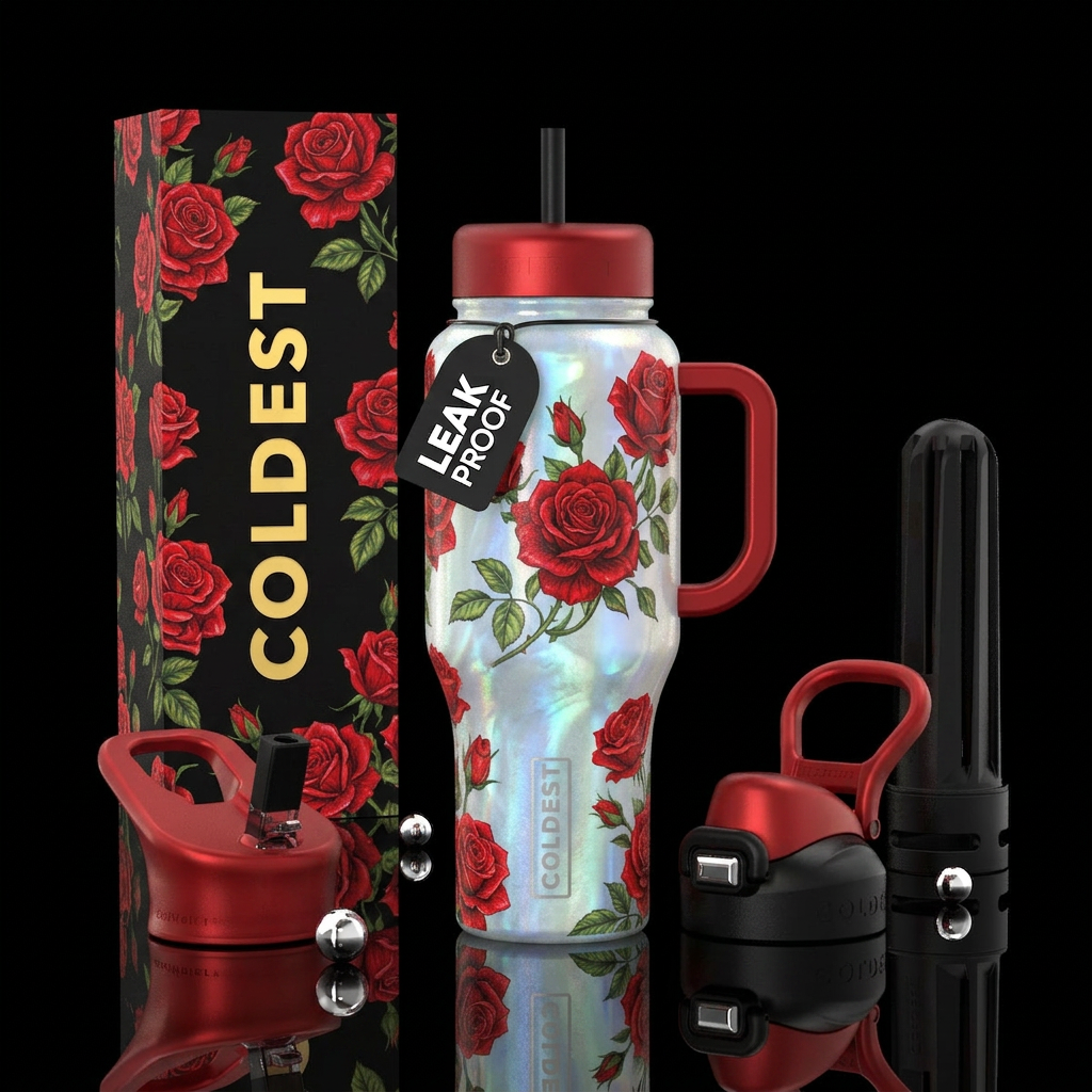 Roses are red water bottle design