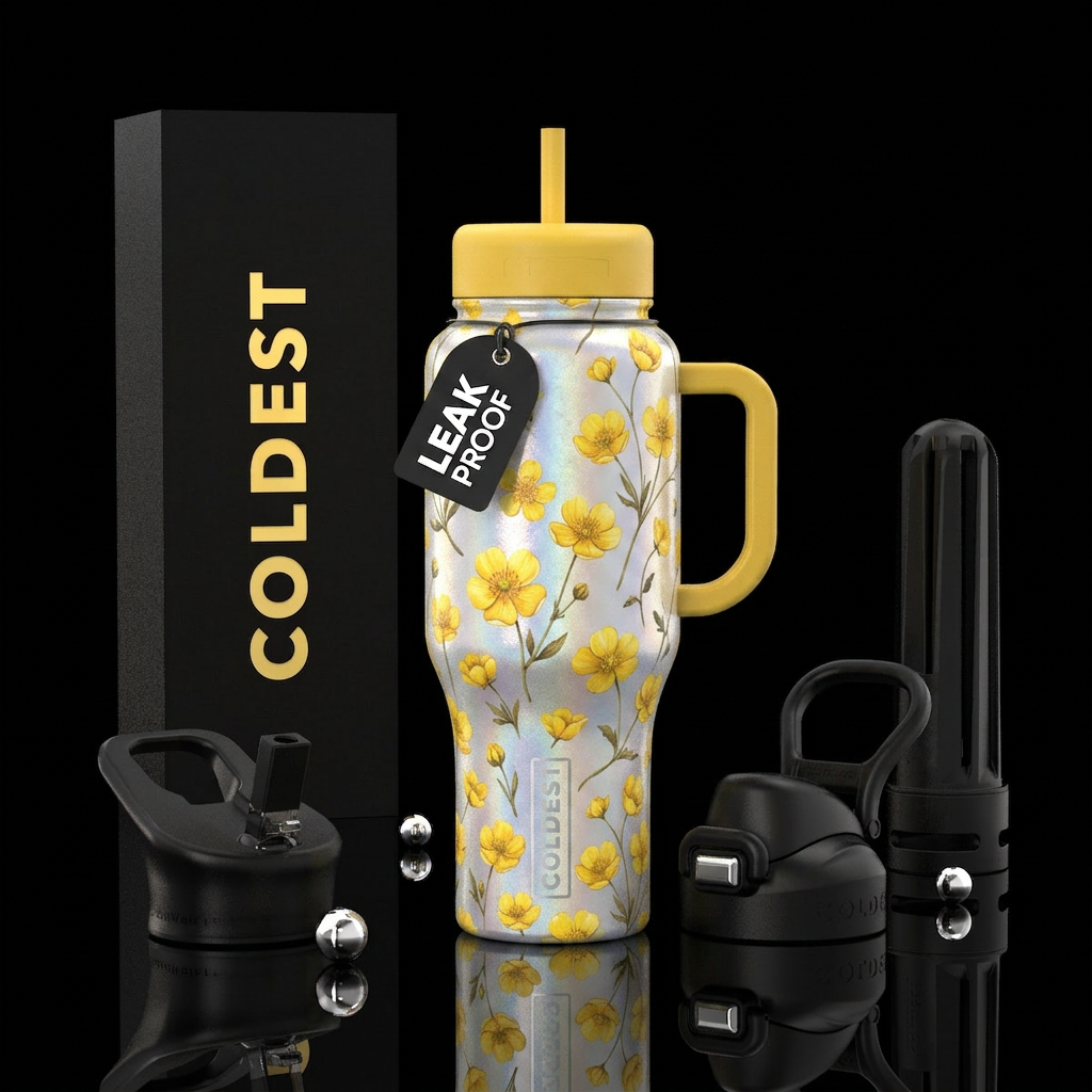 Yellow sundress water bottle design