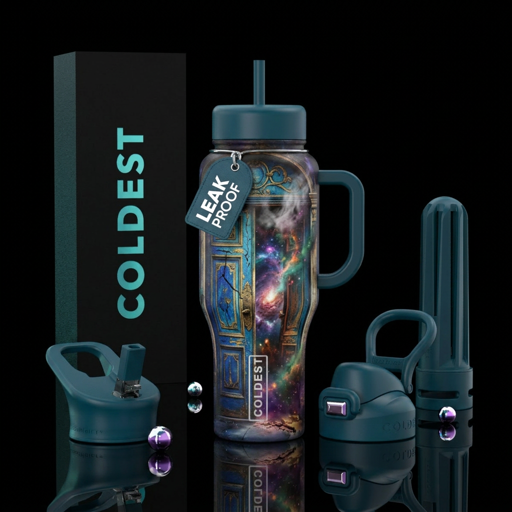 Opening a door into another dimension water bottle design