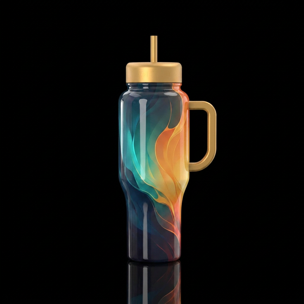 When night fades into morning water bottle design