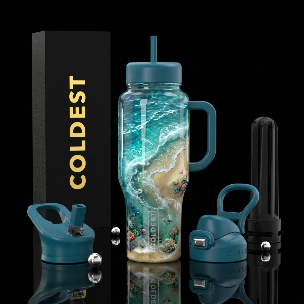 Beach dreams water bottle design