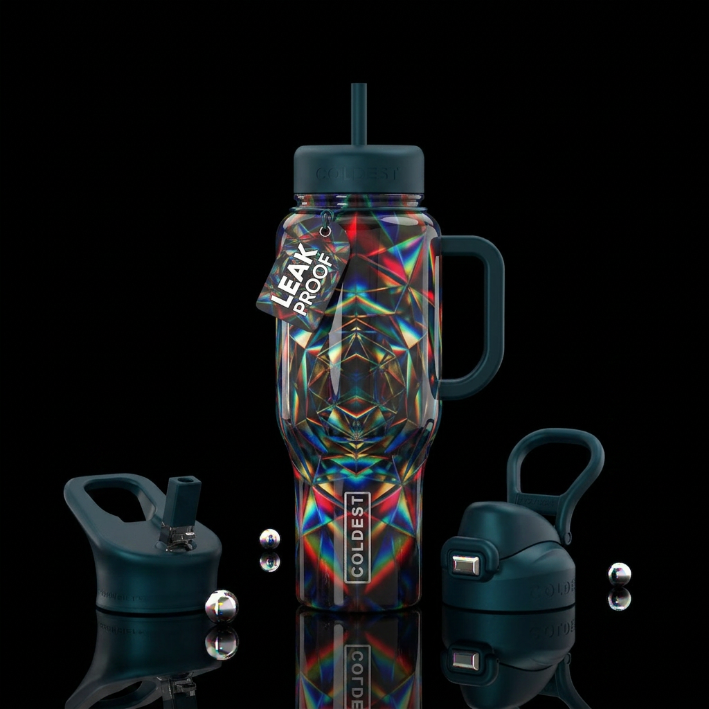 Trippy fun water bottle design