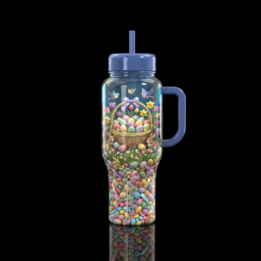 Easter eggs galore water bottle design