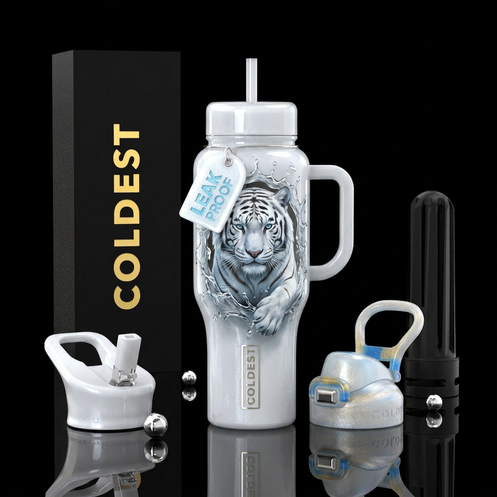 Tiger escapist water bottle design