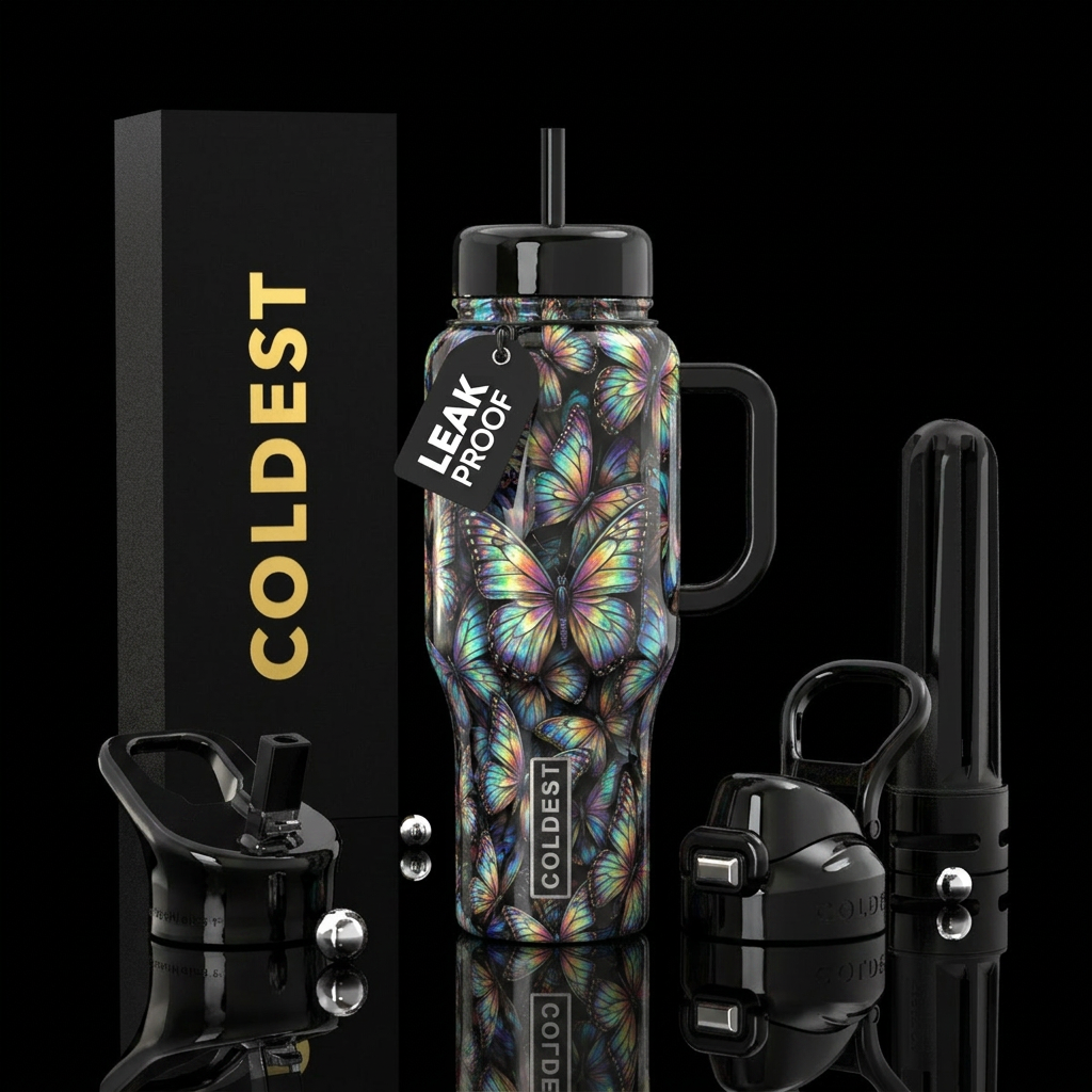 Butterfly haven water bottle design