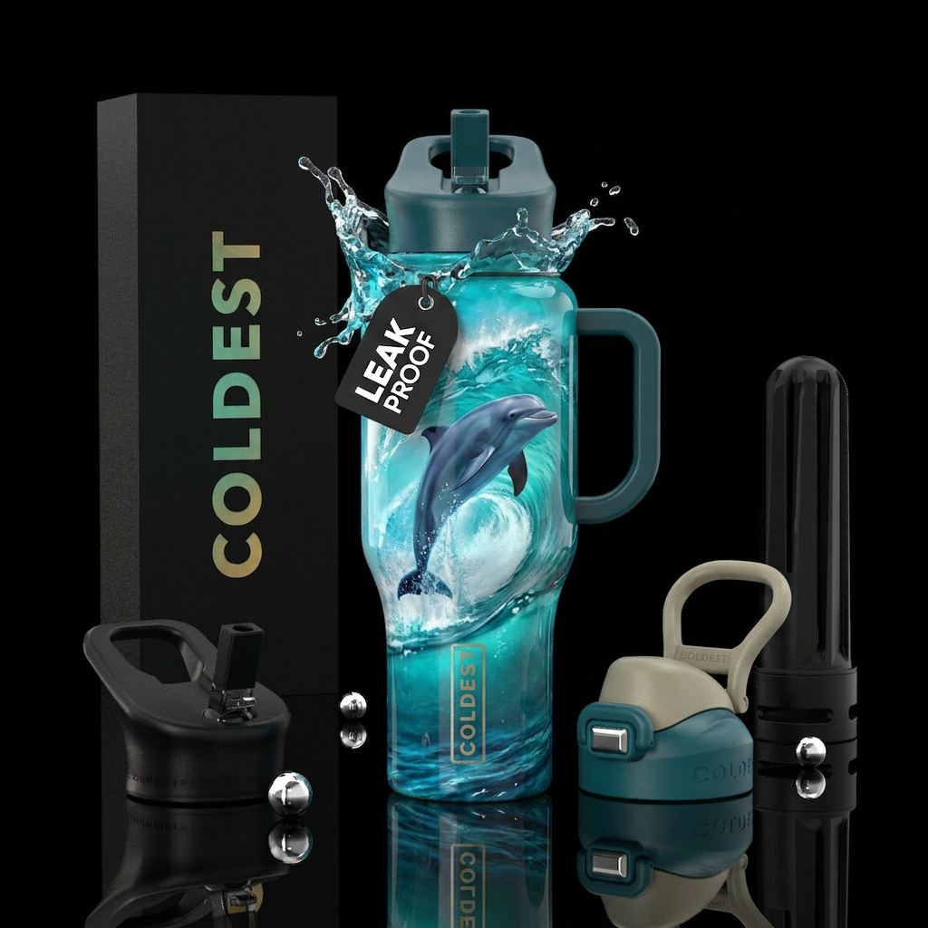 Dolphin fun water bottle design