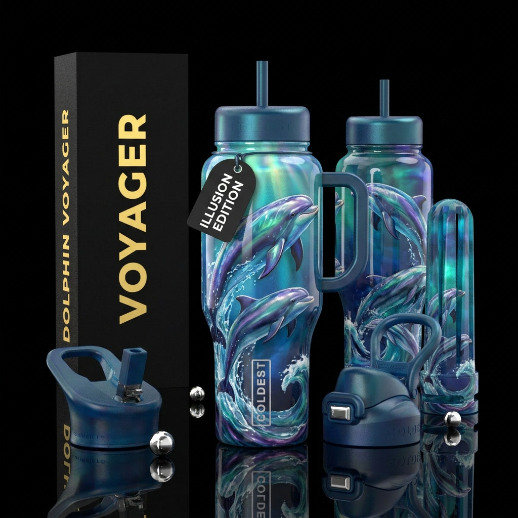 Dolphin duo water bottle design
