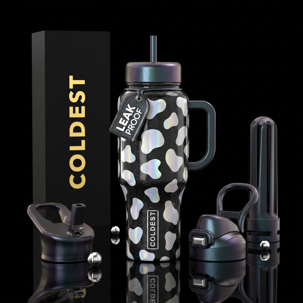 I spot a cow water bottle design