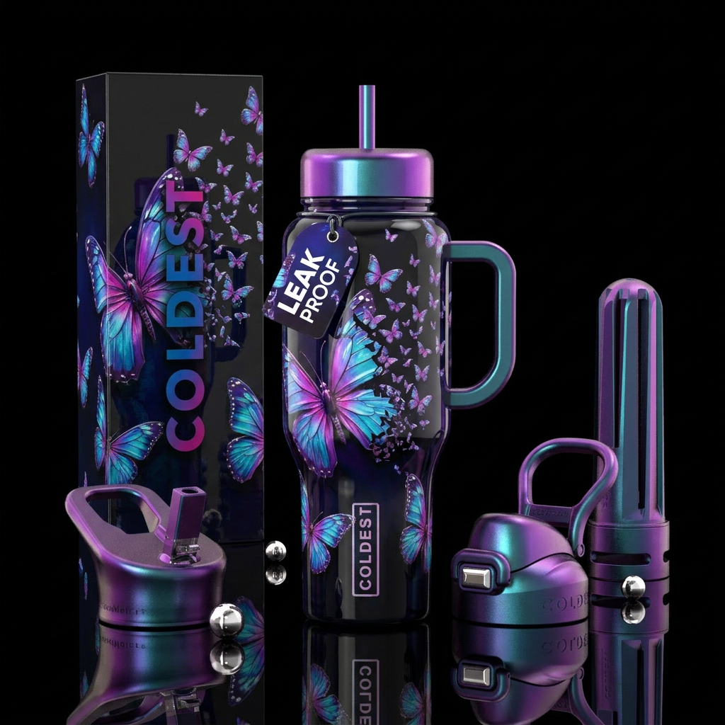 Butterflies and more butterflies water bottle design