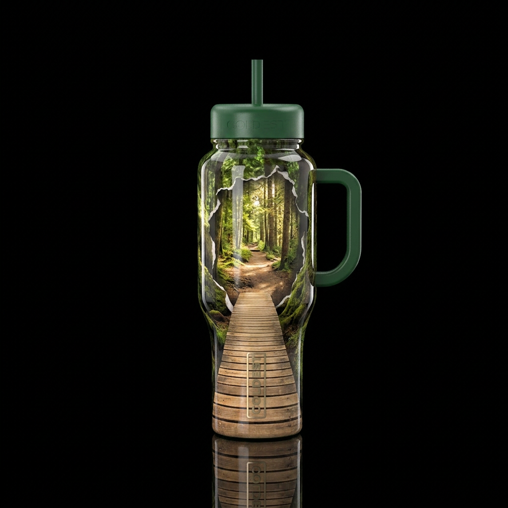 Endless walkway water bottle design