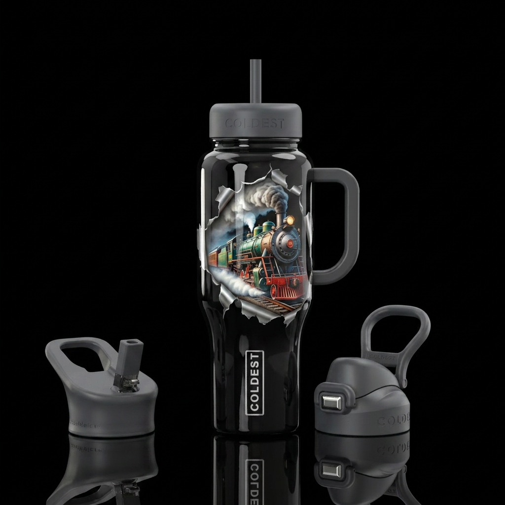 Train escape water bottle design