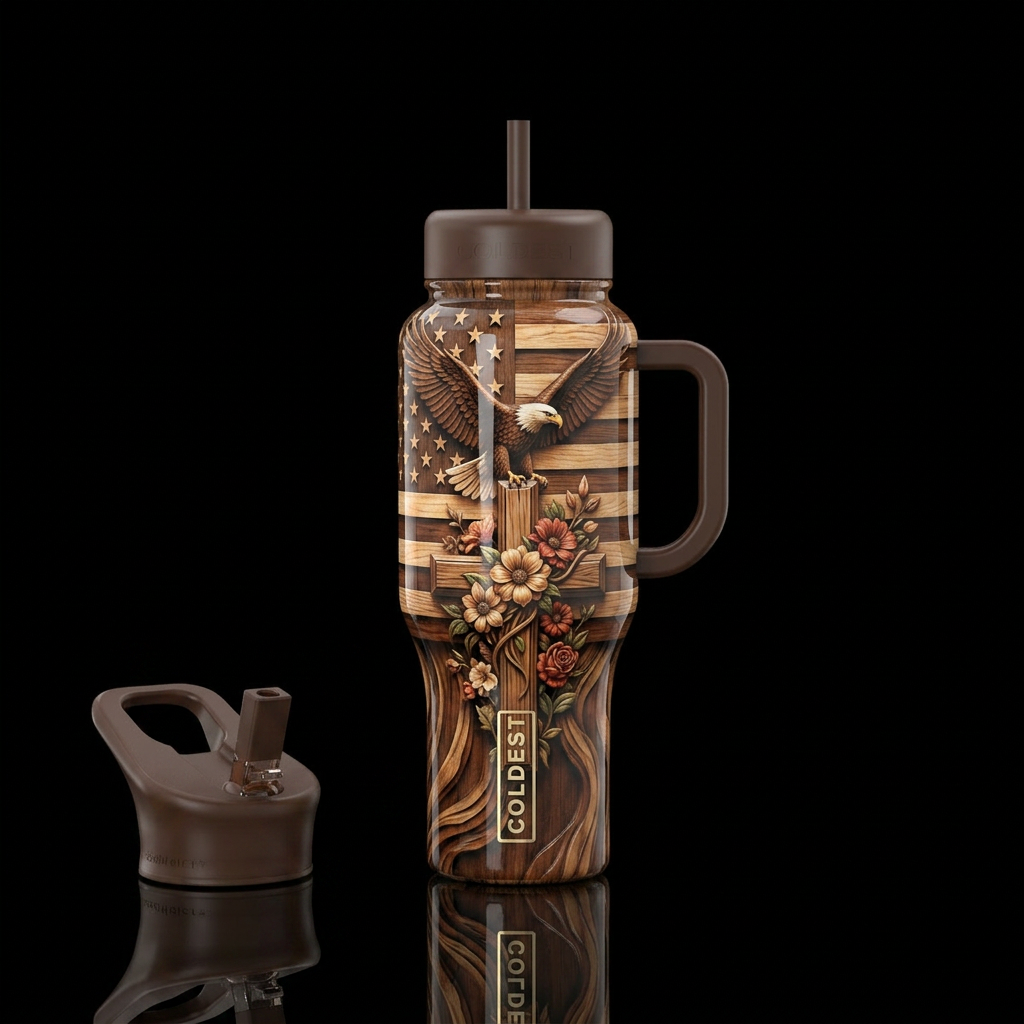 One nation under God water bottle design