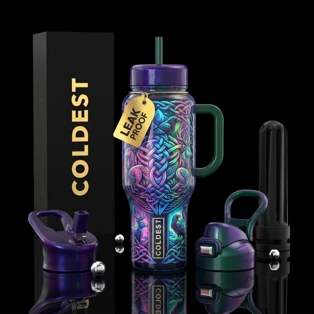 Celtic art water bottle design