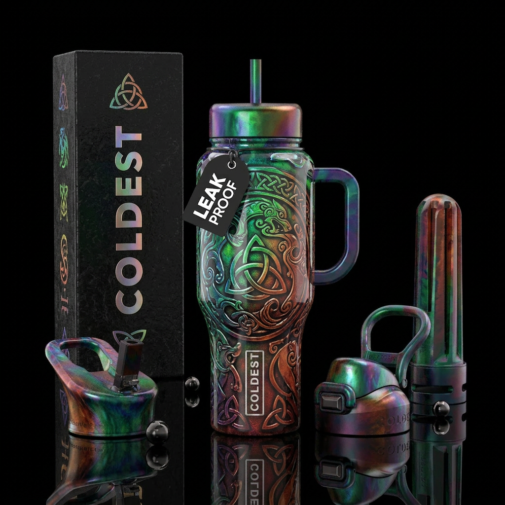 Ancient Celtic art water bottle design