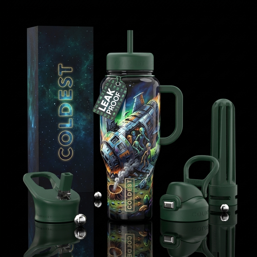 The Aliens have landed water bottle design