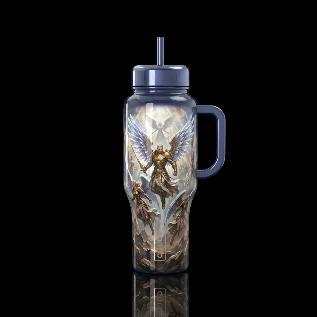 Angels ready for battle water bottle design