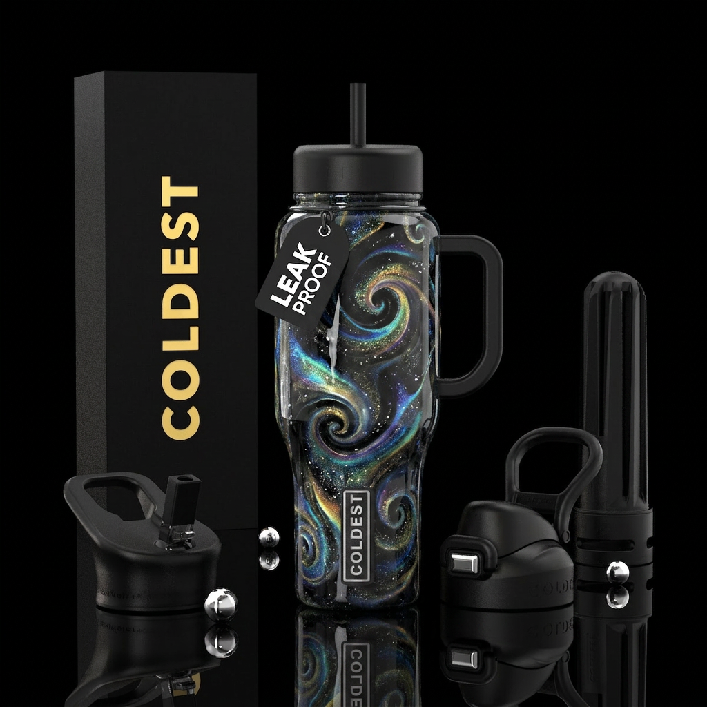 Scrolls and swirls water bottle design