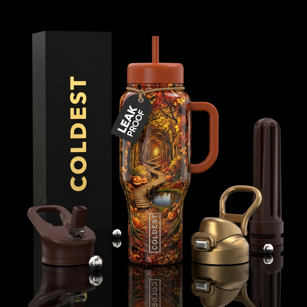 Fall beauty water bottle design