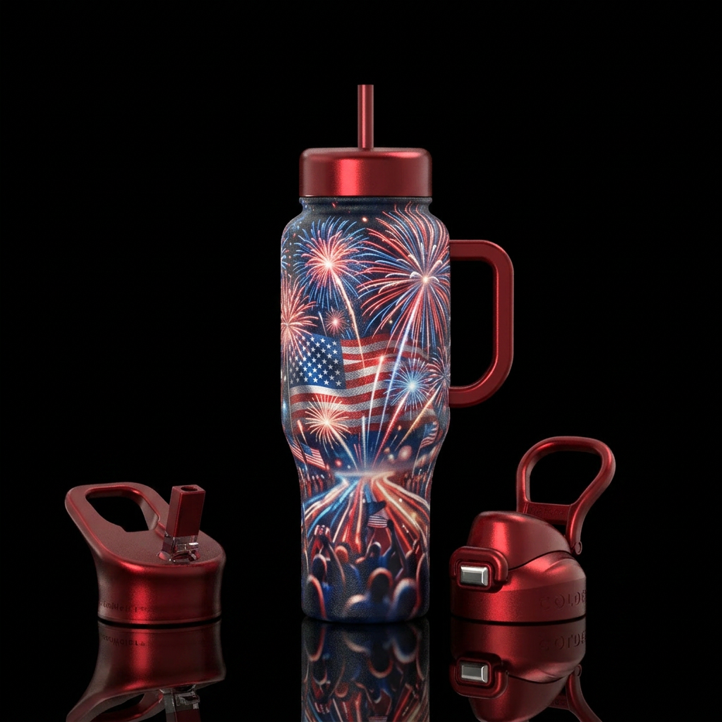 4th of July Celebration water bottle design
