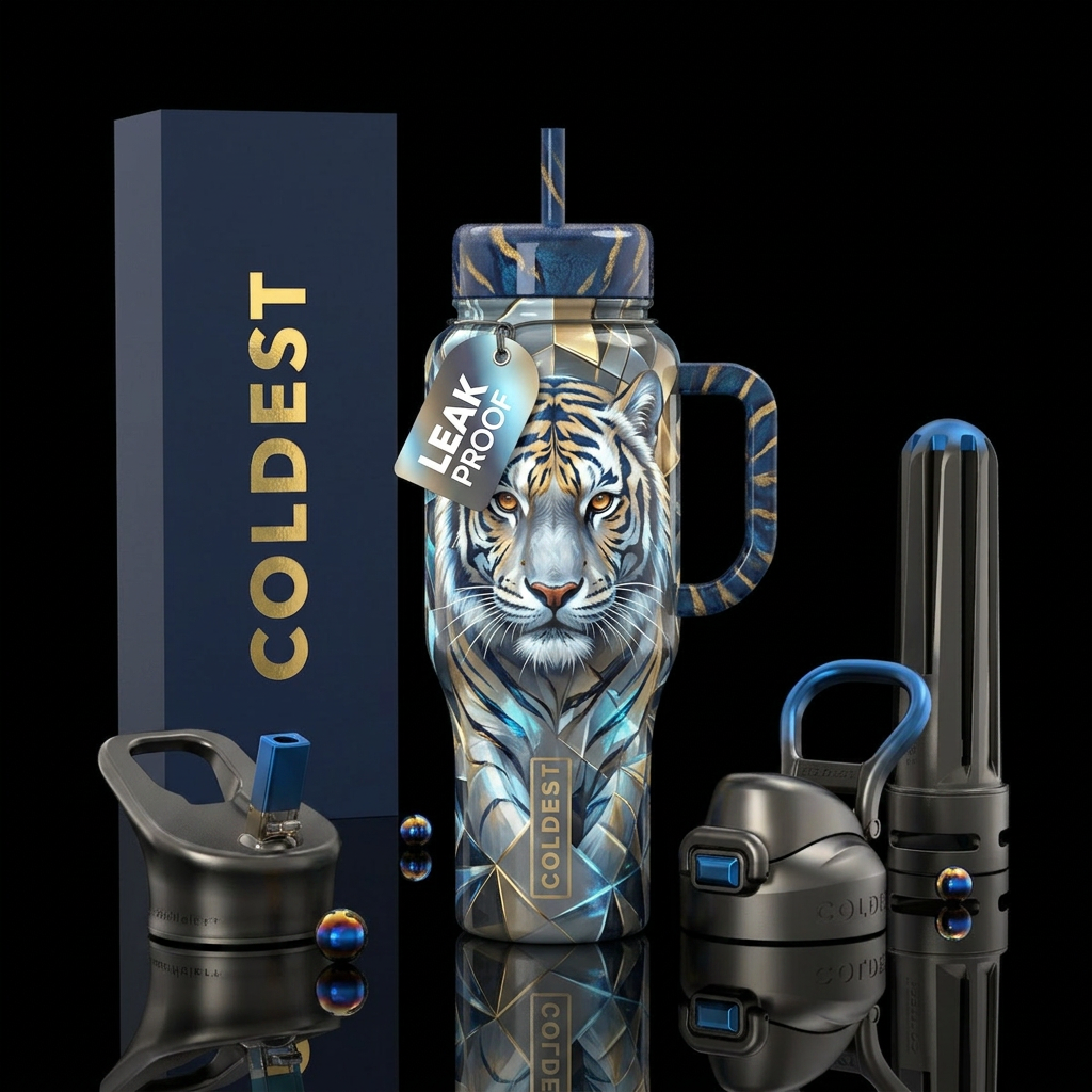 Gorgeous tiger water bottle design
