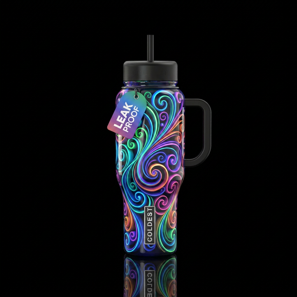 Swirls of fun water bottle design