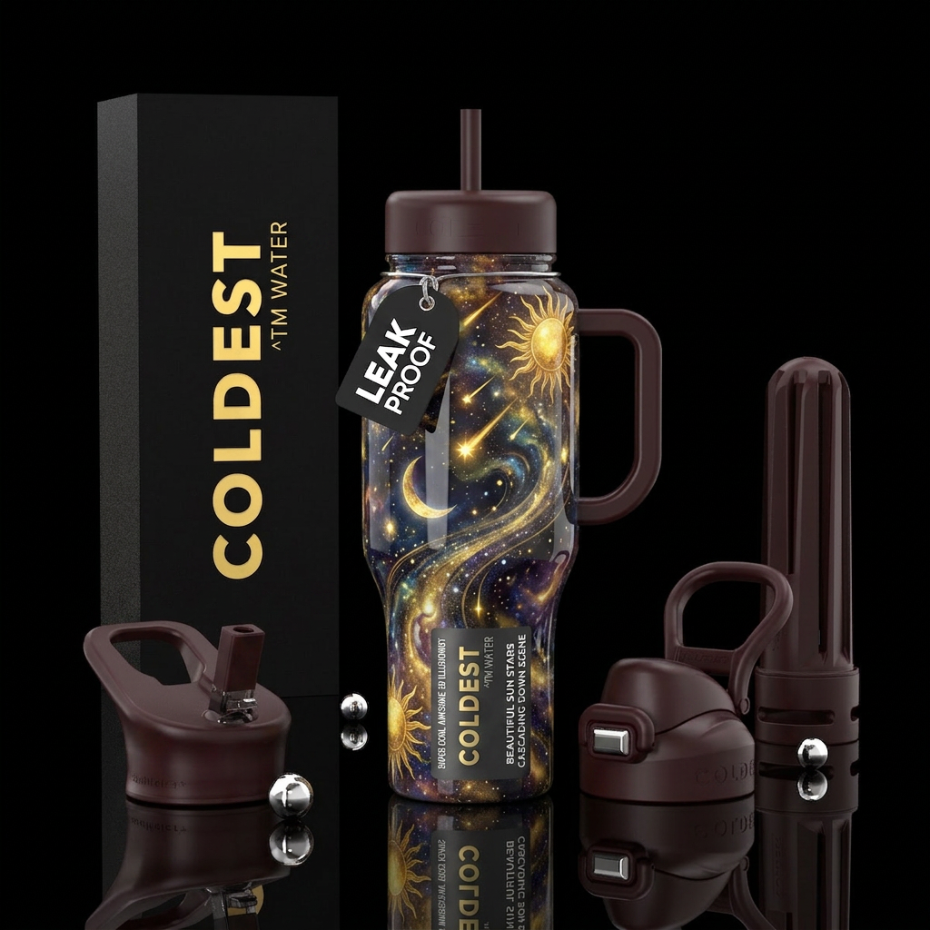 Sun cascading down water bottle design