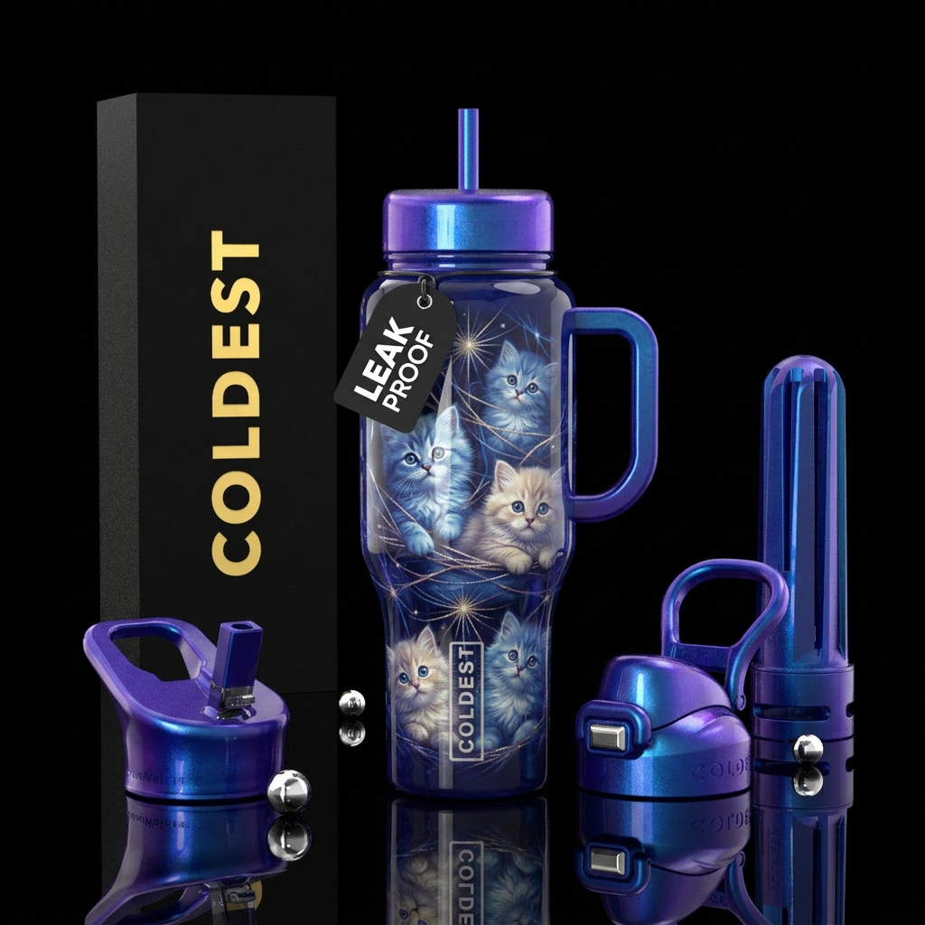 Sweet kittens water bottle design