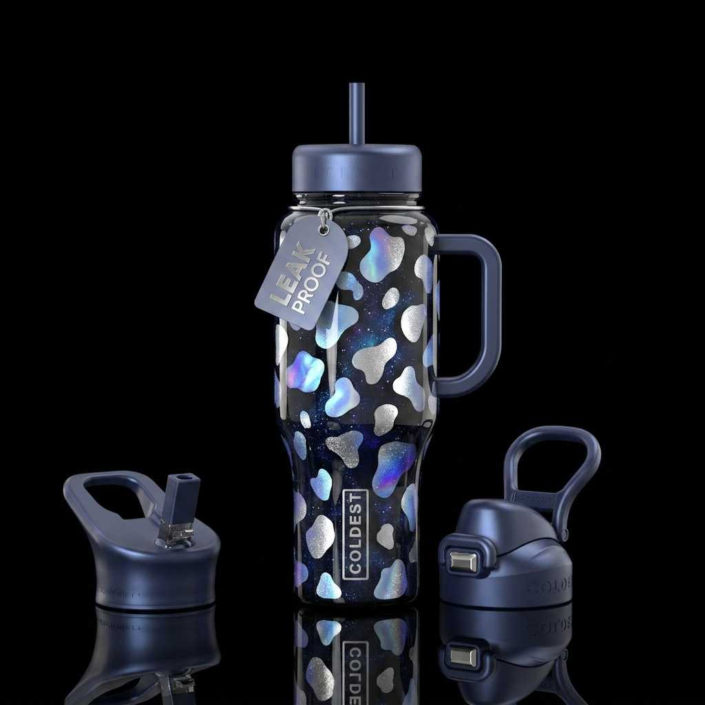 Space moon water bottle design