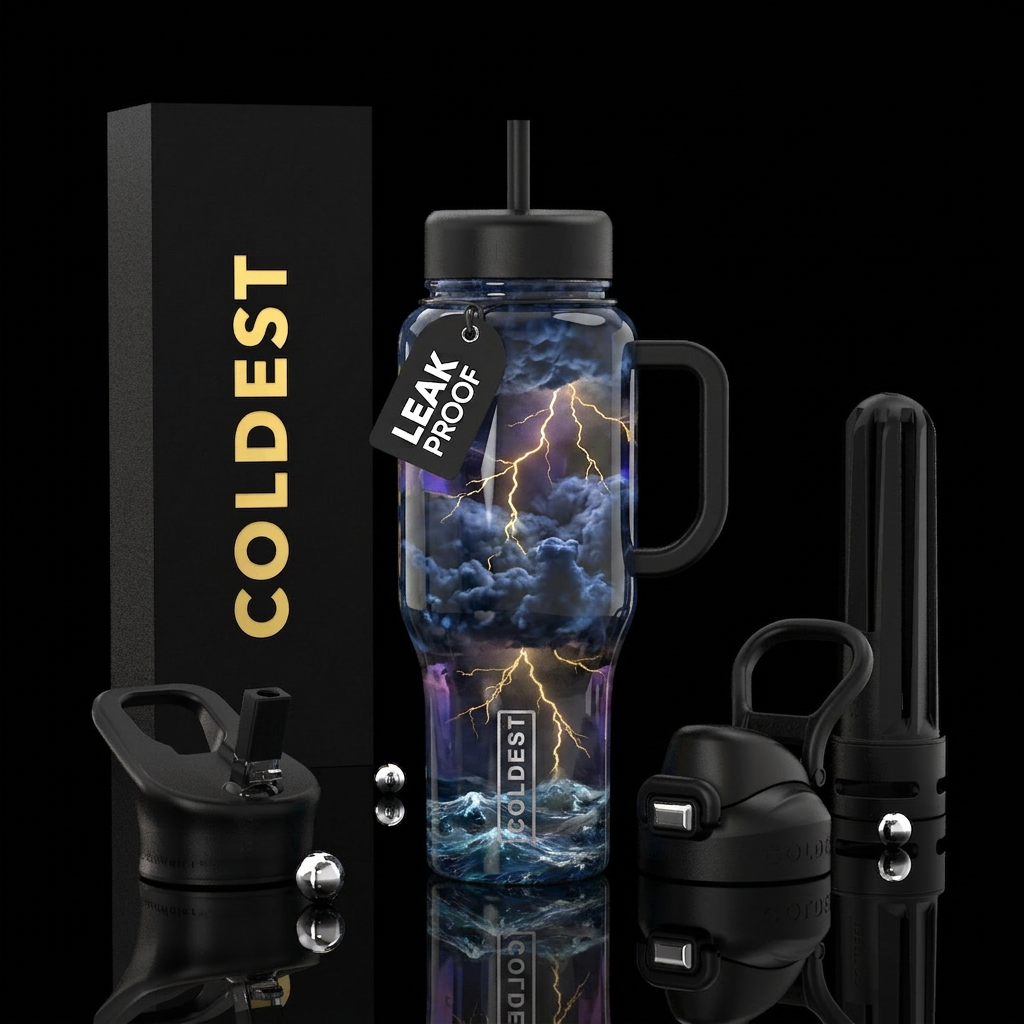 Stormy days water bottle design