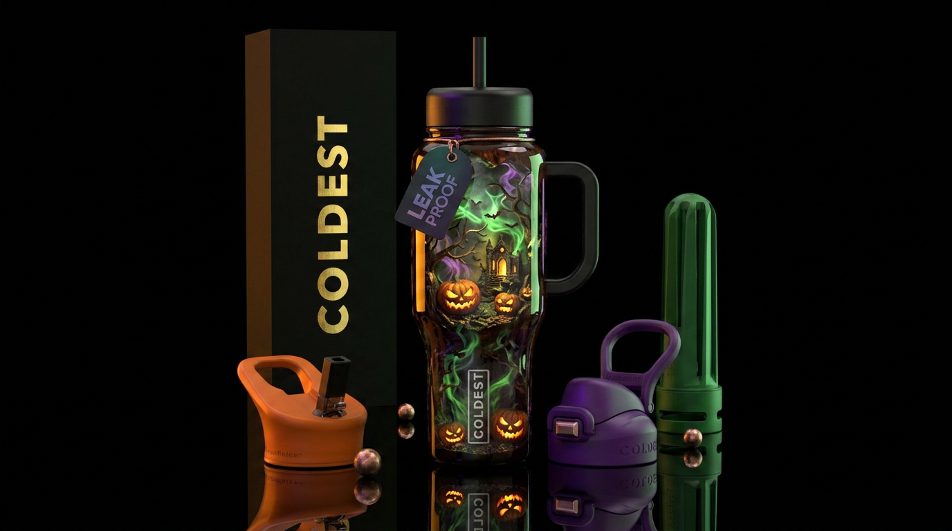 All hallows eve water bottle design