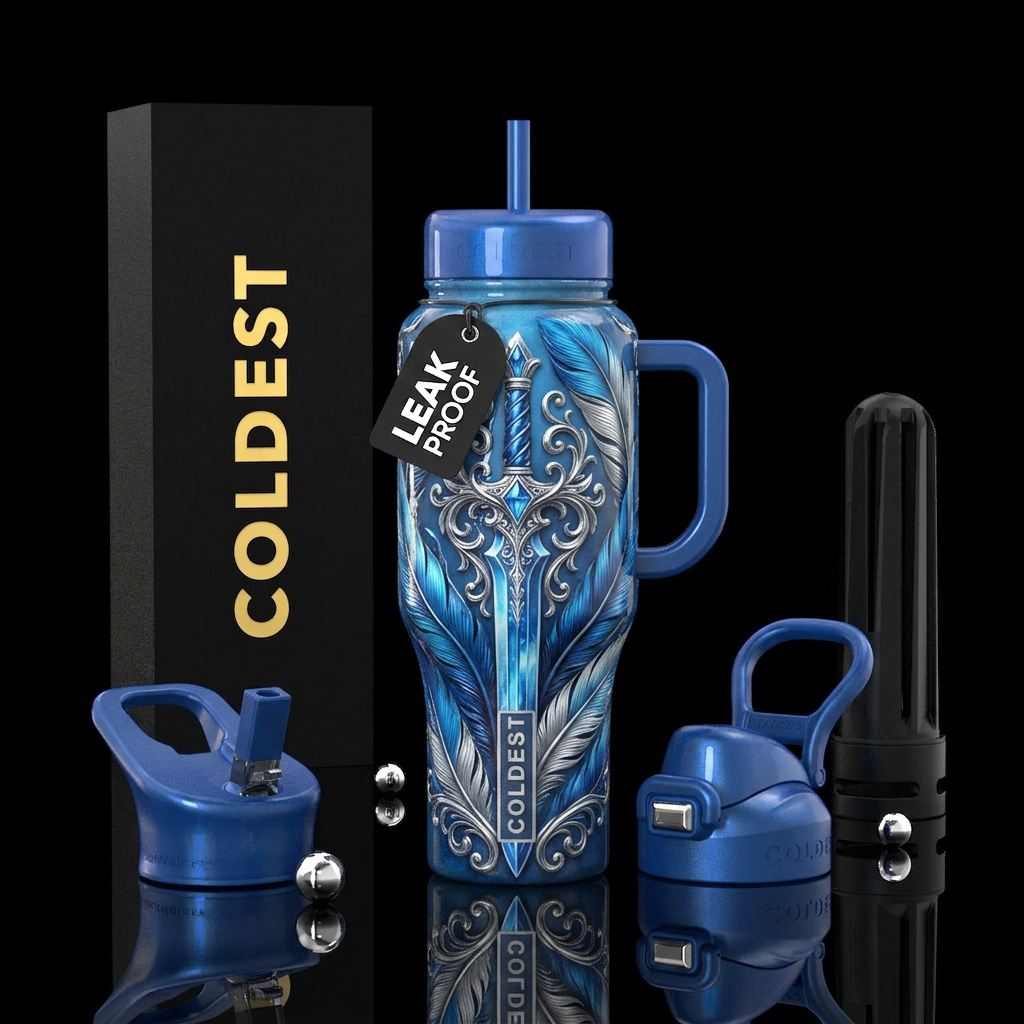 Festhers n sword water bottle design