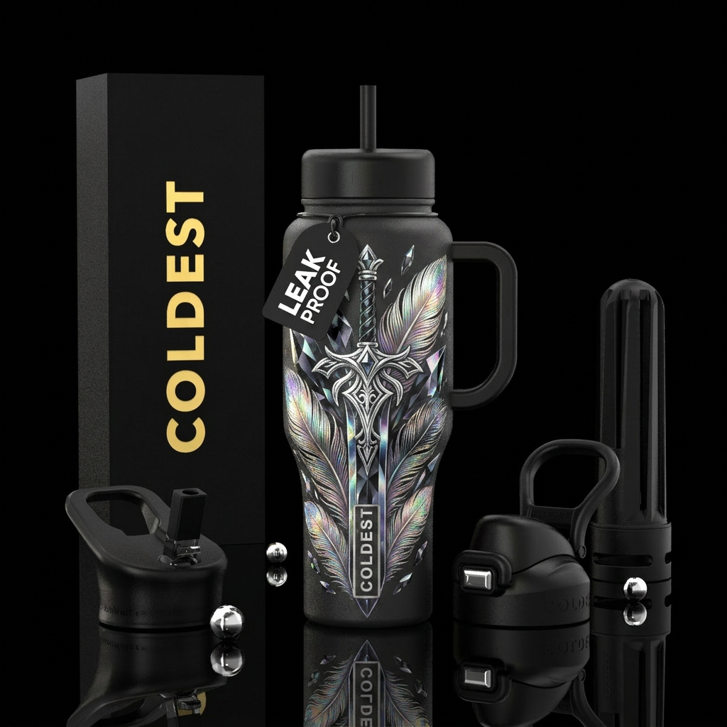 And artists sword water bottle design