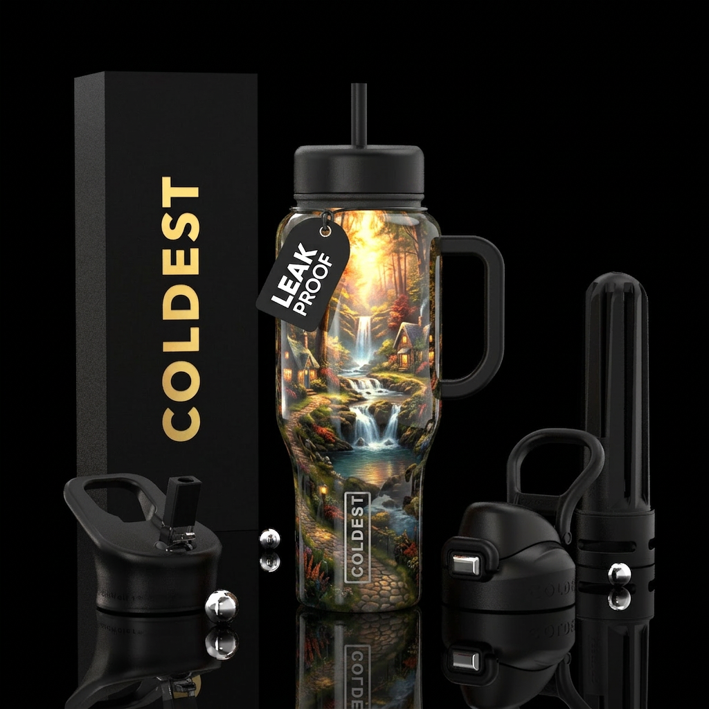 Waterfall beauty water bottle design