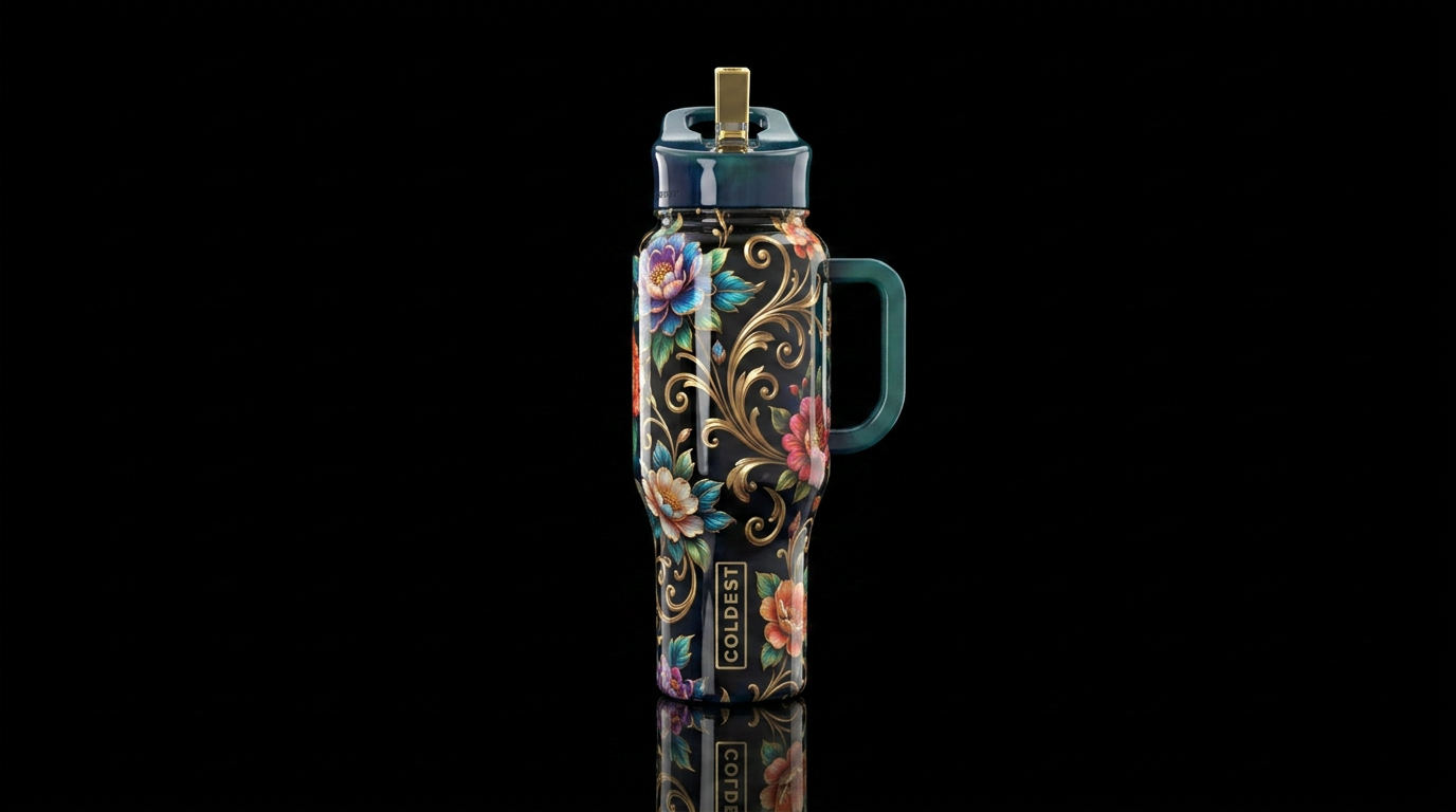Flowers so pretty water bottle design