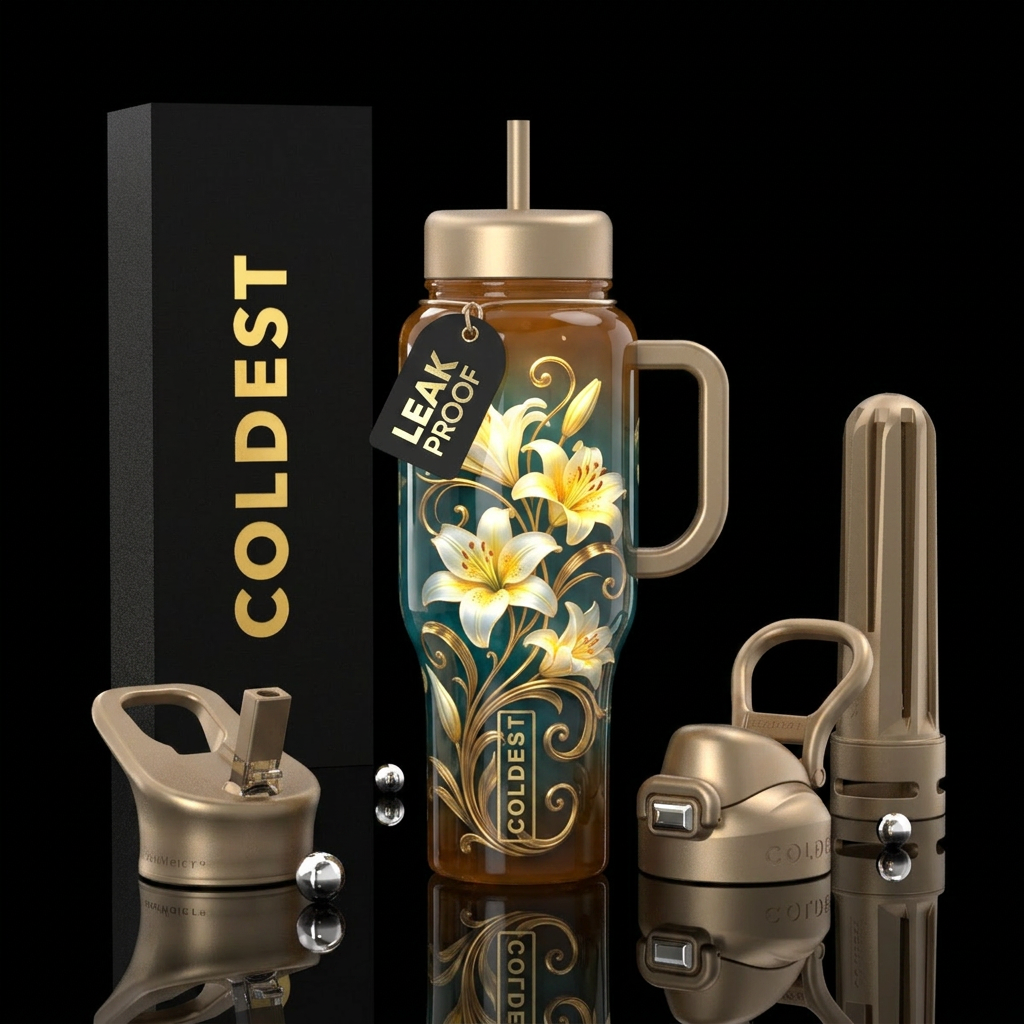Lillies water bottle design