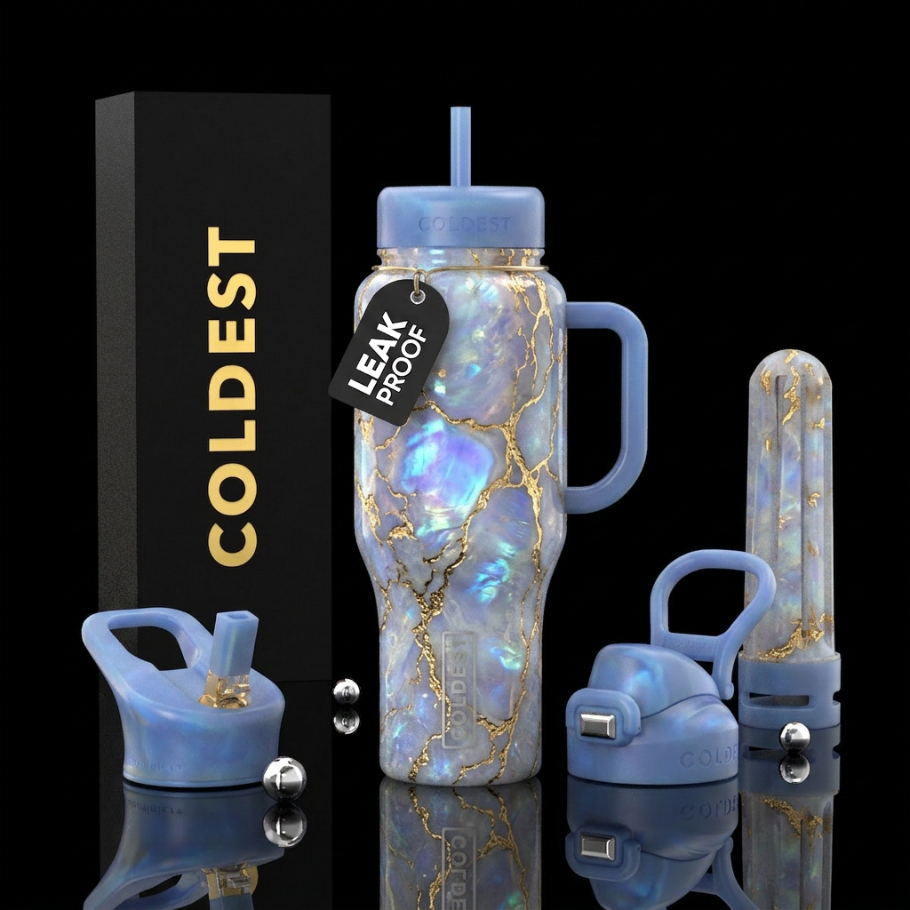 Beautiful crackles water bottle design