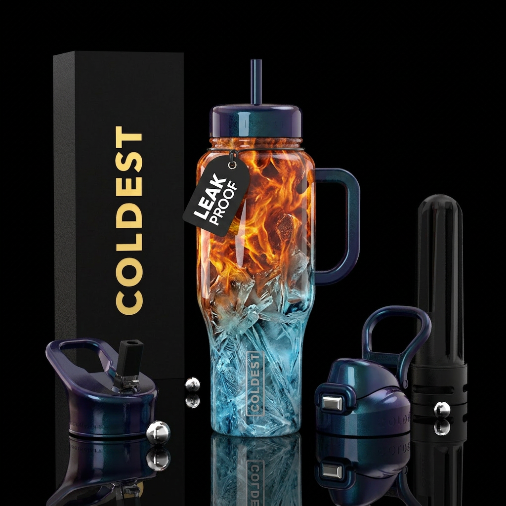 Fire and ice water bottle design
