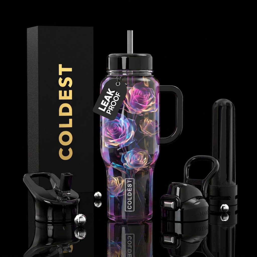 Ghostly roses water bottle design