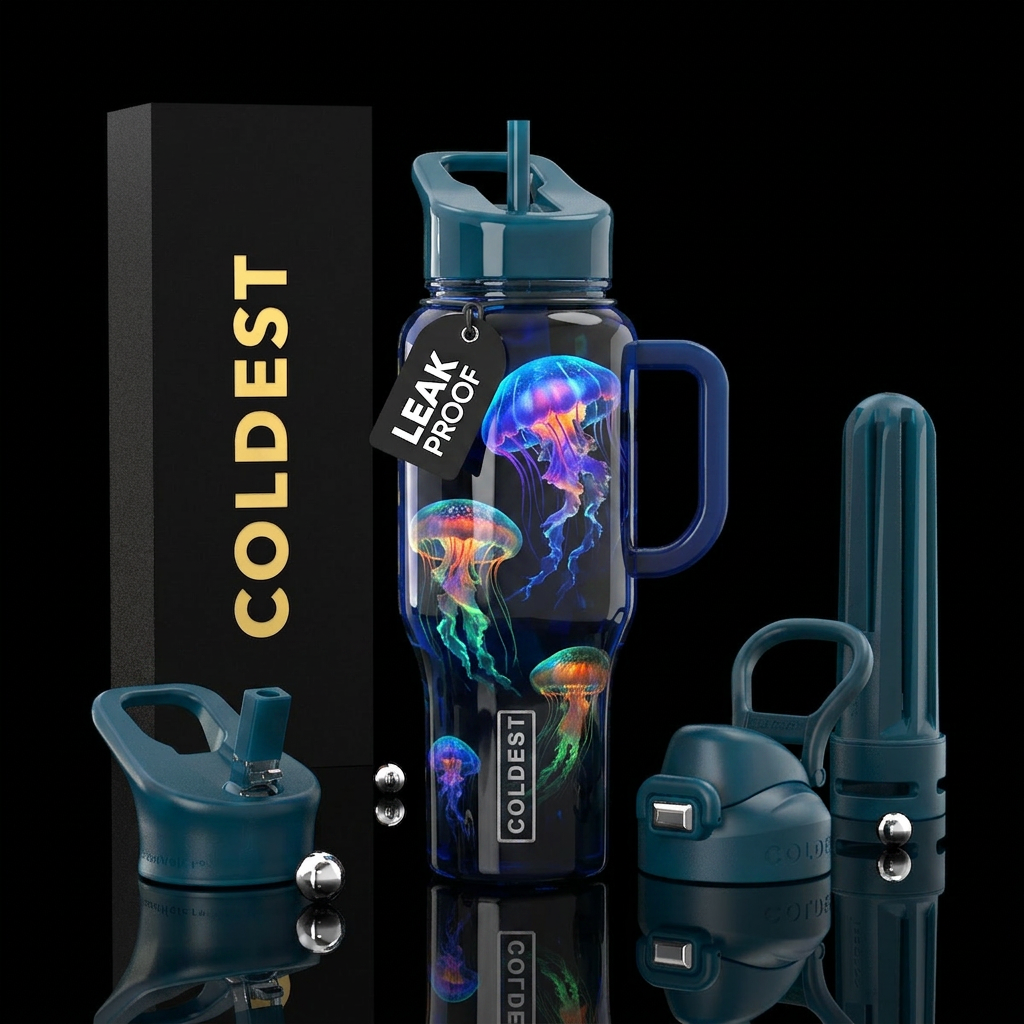 Beautiful Jellyfish water bottle design
