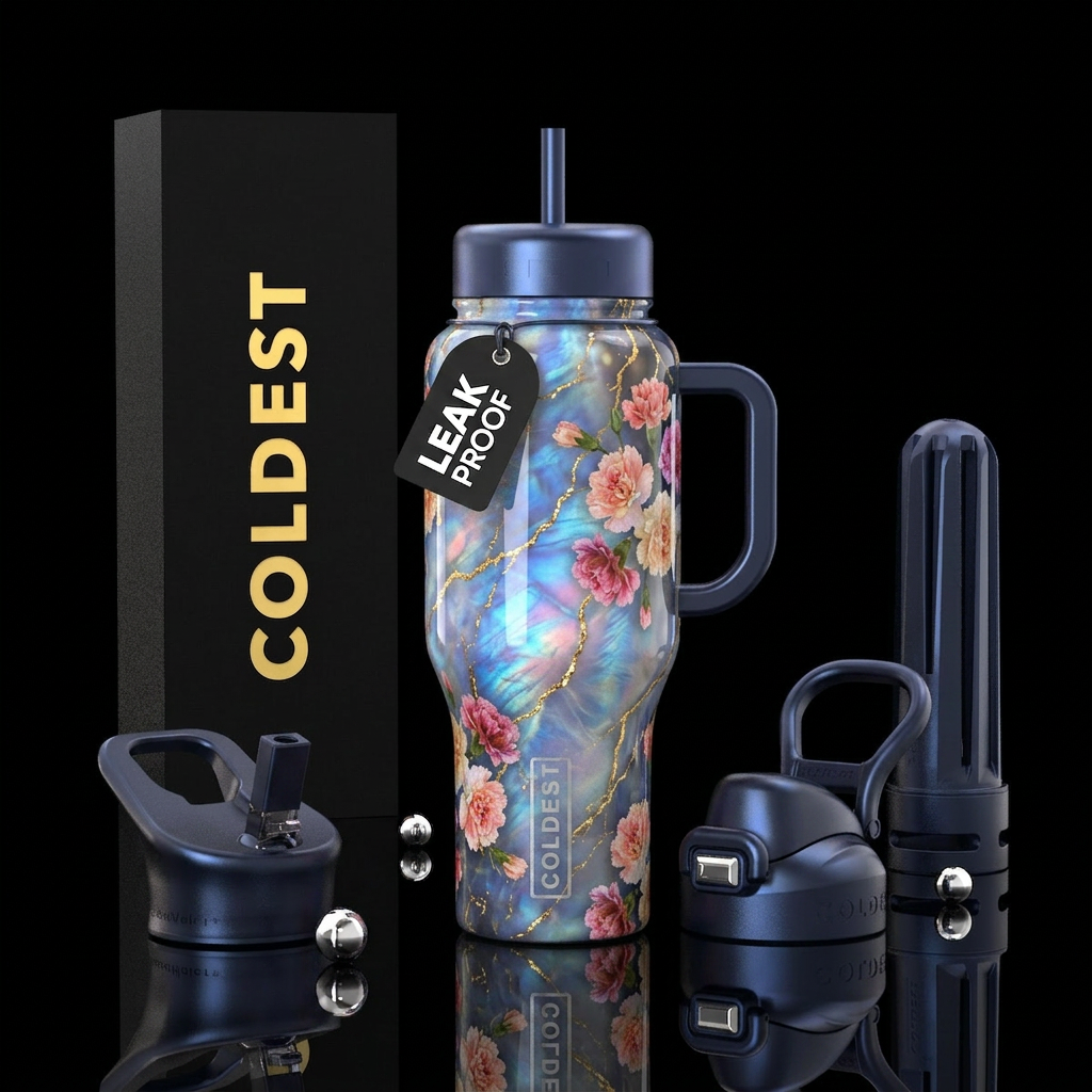 Lovely carnations water bottle design