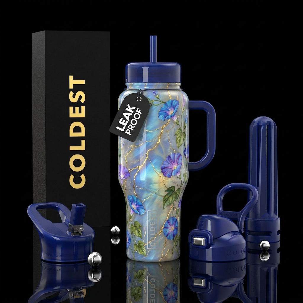 Morning glory water bottle design